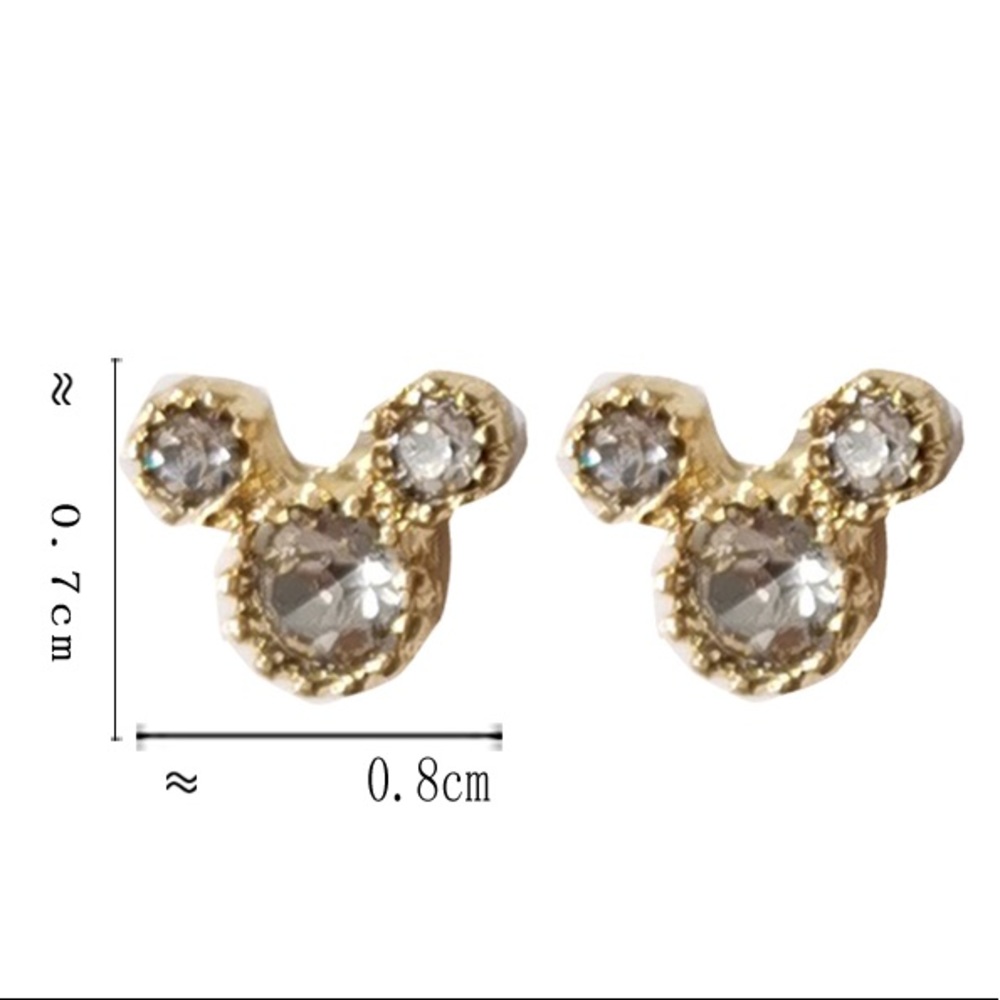 💙Mickey Mouse Style Rhinestone Stud Earrings - Picture 10 of 11